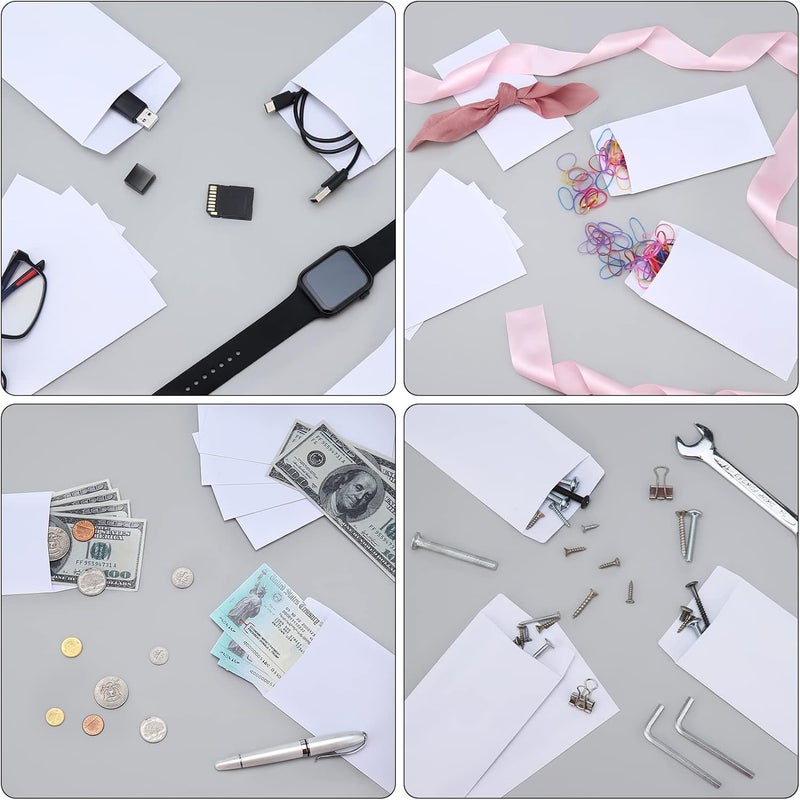 Keketer 200 Pack Cash Envelopes 3.5x6.7 Fit for Envelope Money Saving Challenge, 120 GSM Thick Money Envelopes for Cash, Budgeting, Check, Coin, Tickets, Jewelry, small items & collectables (White) - Image 5
